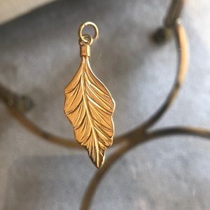 Gold Sterling Silver Leaf Pendant